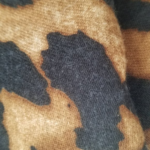 NVENF Animal Print Fringed Pashmina / Scarf - Brown & Gold - Picture 3 of 3